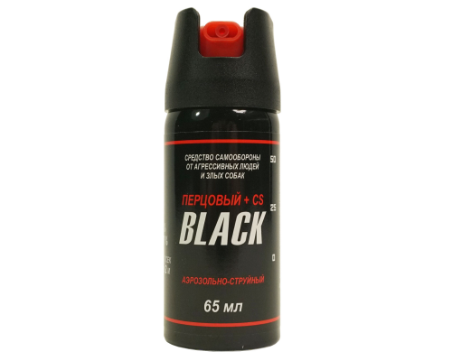 Перцовый (газовый) баллончик «Black» 65 мл, аэрозольно-струйный, ОC+CS