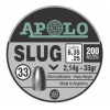 Пули полнотелые Apolo Slug 6,35 мм, 2,14 грамм, 200 штук