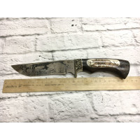 НОЖ ГАЛЕОН, СТАЛЬ 95Х18, ВЕНГЕ, ВСТАВКА КОСТЬ